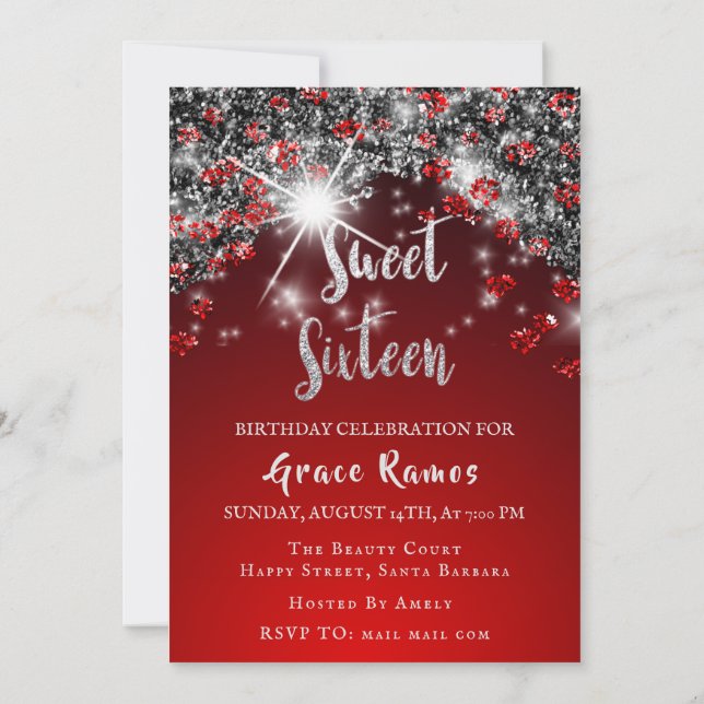 Convite Foto de Drivers de Prata de Cinza Vermelha da Swee (Verso)