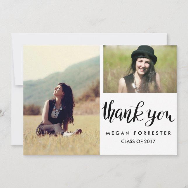 Convite Foto de Duas Mãos com Agradecimento Manuscrito de  (Frente)