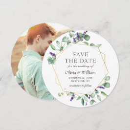 Convite FOTO de Eucalipto Moderno SAVE THE DATE Casamento