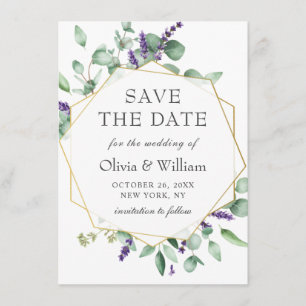 Convite FOTO de Eucalipto Moderno SAVE THE DATE Casamento