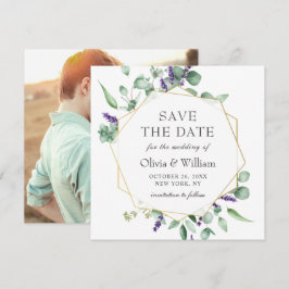 Convite FOTO de Eucalipto Moderno SAVE THE DATE Casamento