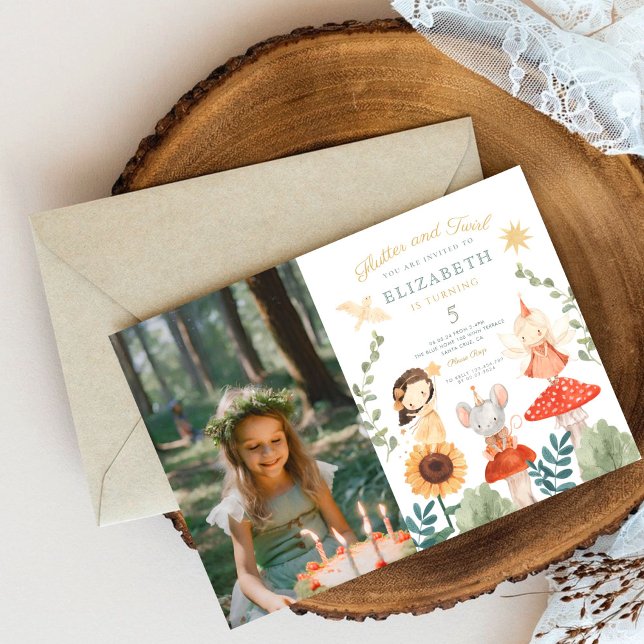 Convite Foto de Fada Encantada Encantada e Flutuante Anive (Criador carregado)