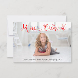 Convite Foto de Feliz Natal Cane de Açúcar-3x5Cartão de Na