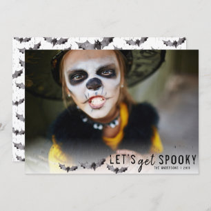 Convite Foto de Feriado do Dia das Bruxas em Preto e Branc