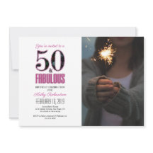 Foto de festa de 50 anos cor-de-rosa 50 e Fabulosa
