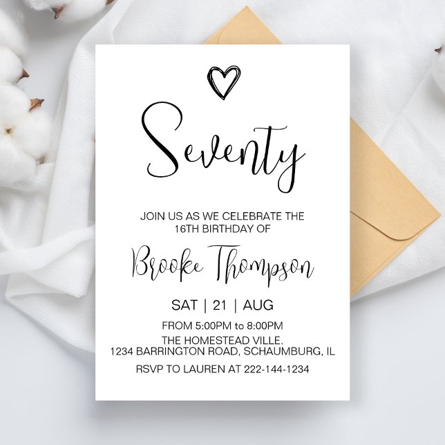 Convite Foto de Festa de aniversário de 70 com setenta ano (Criador carregado)