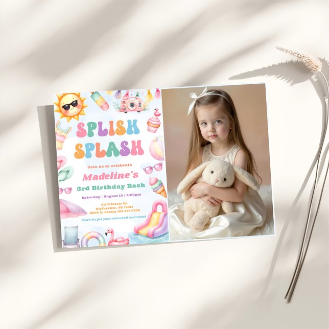 Convite Foto de Festa de aniversário de abertura do verão  (Criador carregado)