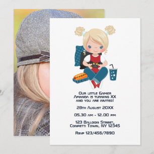 Convite Foto de festa de Aniversário de criança para jogos