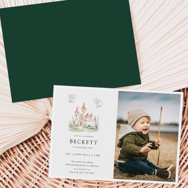 Convite Foto de Festa de aniversário do Tema do Castelo Dr (Criador carregado)