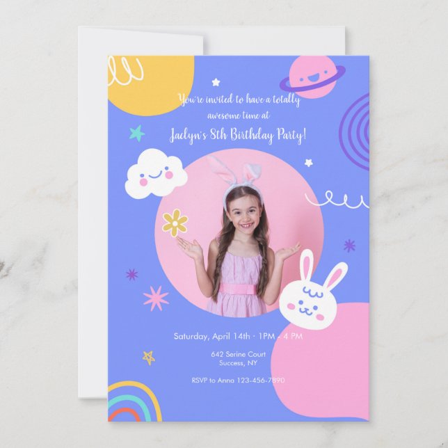 Convite Foto de Festa de aniversário incrível (Frente)