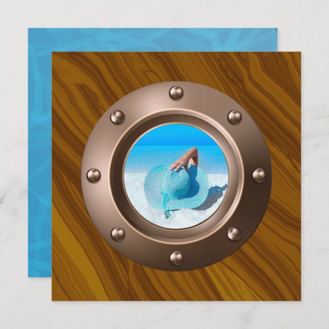 Convite Foto de Festa de aniversário náutica (Frente/Verso)