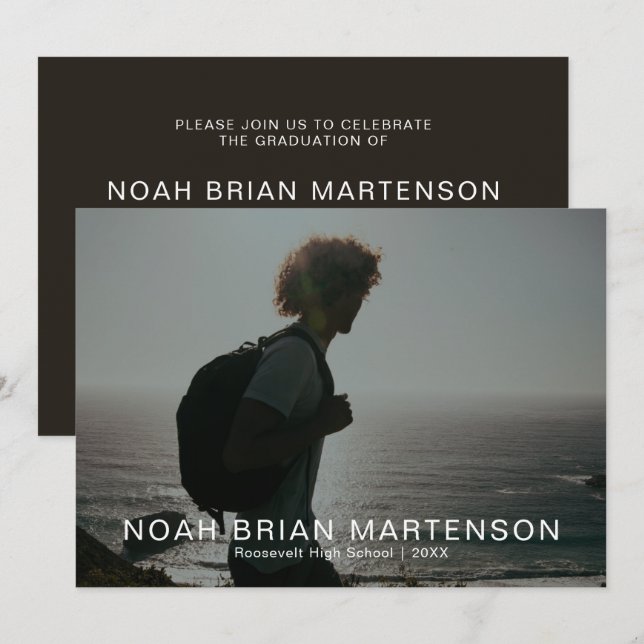 Convite Foto de festa de formatura (Frente/Verso)