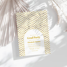 Foto de Festa de formatura branca e Dourada elegan