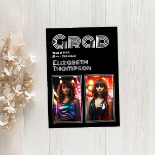 Convite Foto de Festa de formatura de Disco Retroativo