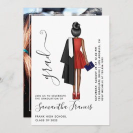 Convite Foto de Festa de formatura de Rapariga Vermelha, N