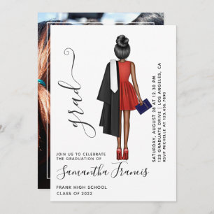 Convite Foto de Festa de formatura de Rapariga Vermelha, N