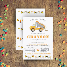 Convite Foto de festa de meninos de caminhões basculantes 