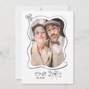 Convite Foto de Festa de noivado Whimsical de Portão Desen