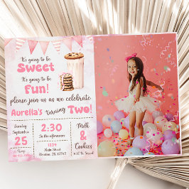 Convite Foto De Festa De segundo aniversário De Leite E Co