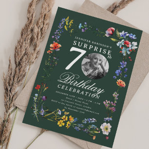 Convite Foto de Flor Silvestre SURPRESA 70º Aniversário Ve