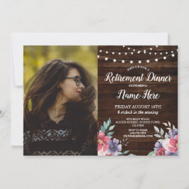 Convite Foto de Flores Rosa de Madeira Retirada do Partido