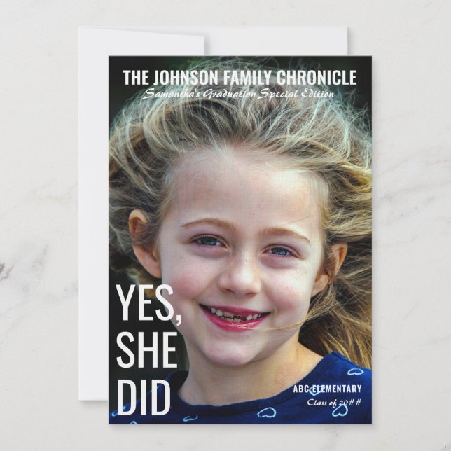 Convite Foto de Formando do Cobrir da Revista de Graduação (Frente)