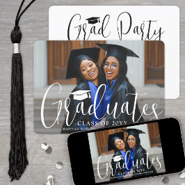 Convite Foto de Formandos de Script Moderno de Formatação 