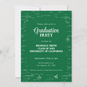 Convite Foto de formatura com letra manual de matemática v