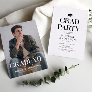 Convite Foto de Formatura com Sobreposição de Poeira Moder