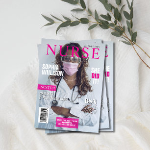 Convite Foto de formatura da revista de enfermagem Rosa Mo