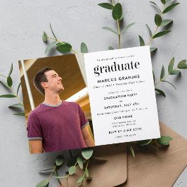 Convite Foto de graduação de Cara moderna