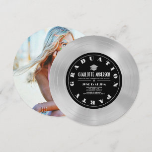 Convite Foto de graduação de disco/vinil de platina
