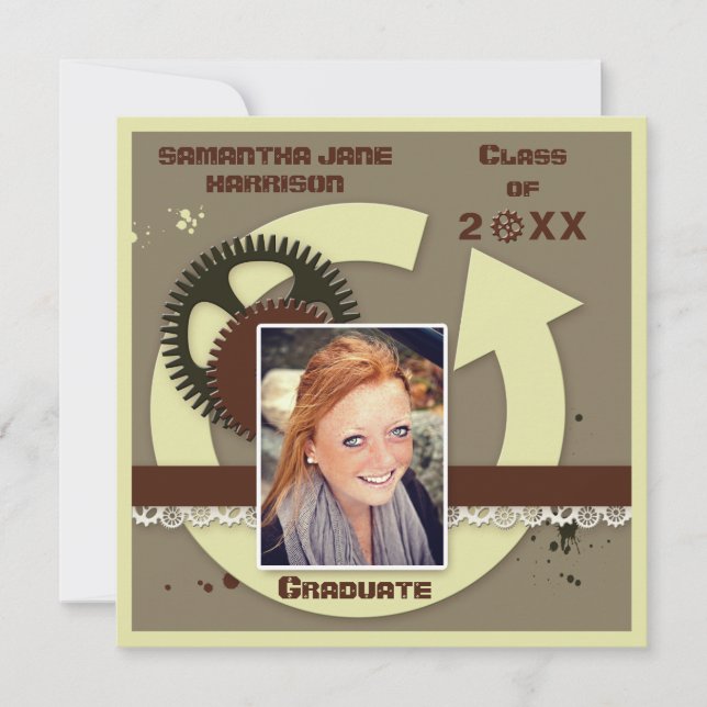 Convite Foto de graduação de Engenheiros elegantes (Frente)