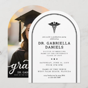 Convite Foto de Graduação de Médico Recém-Formado em Escol