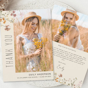 Convite Foto de Graduação de Sangue de Flor Selvagem Obrig