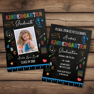Convite Foto de Graduação do Qualkboard Kindergarten