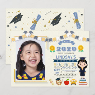 Convite Foto de Graduação Escolar para Crianças