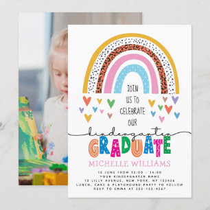 Convite Foto de Graduada de Jardim de Infância 