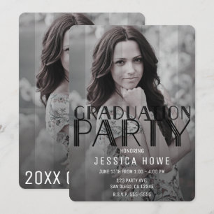 Convite Foto de Graduado em Festa de Graduação Moderno Pre