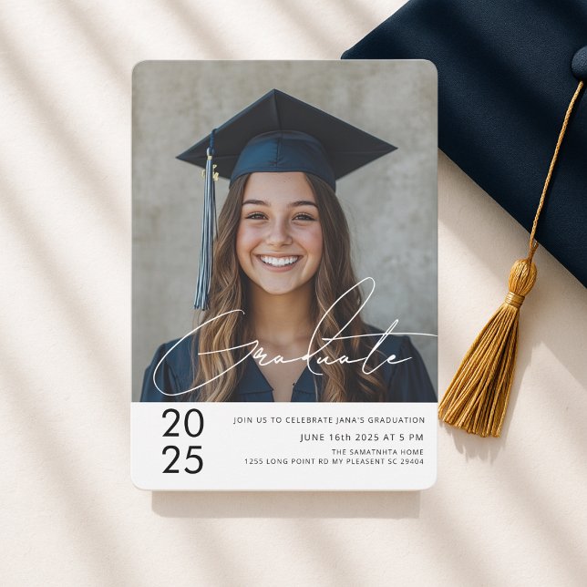 Convite Foto de Graduado Moderno e Ousado 2025 (Criador carregado)