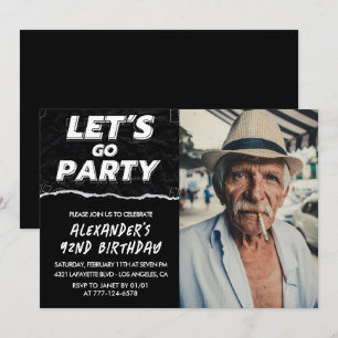 Convite Foto de Homens Negros VAMOS FESTEJAR 92º aniversár