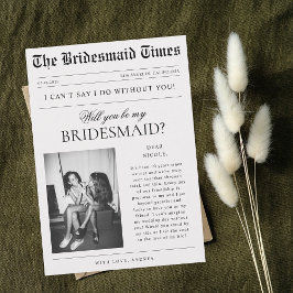 Convite Foto de jornal antigo para proposta exclusiva de d