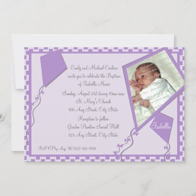 Convite Foto de Kites/ Baptismo (Frente)