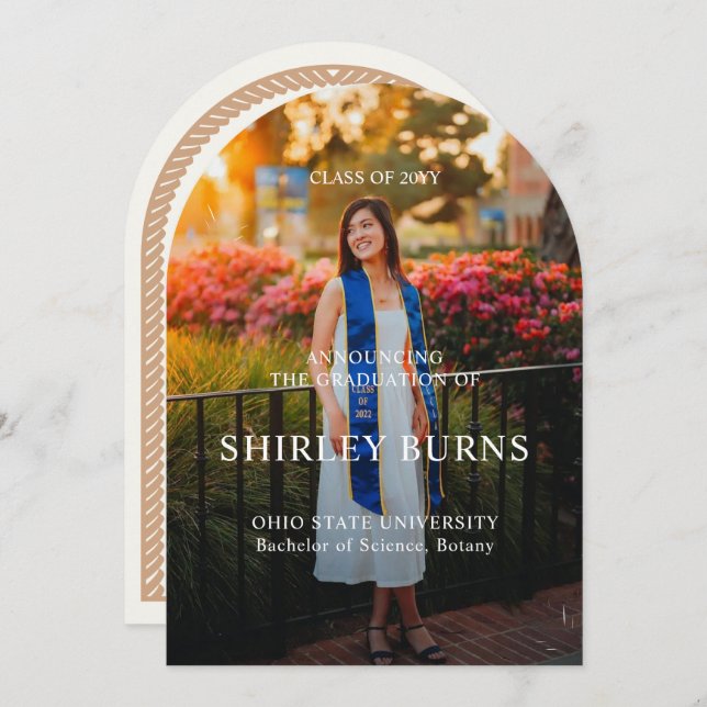 Convite Foto de Licença Tropical Elegante (Frente/Verso)