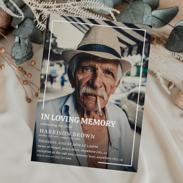 Convite Foto de Memória Funeral Memorial Em Memória Carinh (Criador carregado)