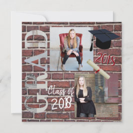 Convite Foto de Muro Vermelho - Graduação
