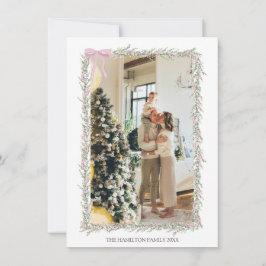 Convite Foto de Natal da Garland Verde, Arco rosa