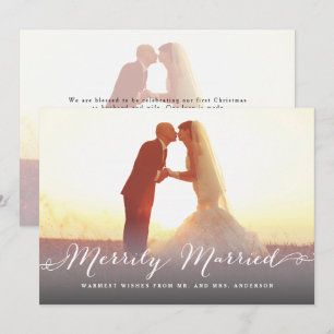 Convite Foto de Natal de Script Merrily Casada