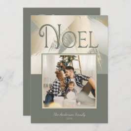 Convite Foto de Natal Festa de Janto de Traços Dourados Mo