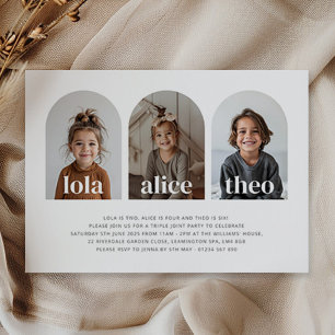 Convite Foto de paisagem conjunta de aniversário de nome t